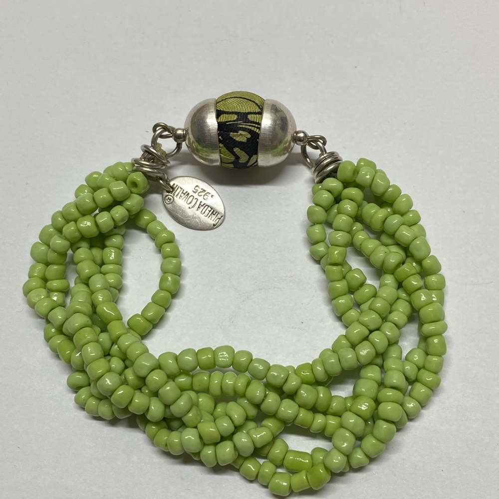 Pineda Covalin Green 925 Stretch Bead Bracelet